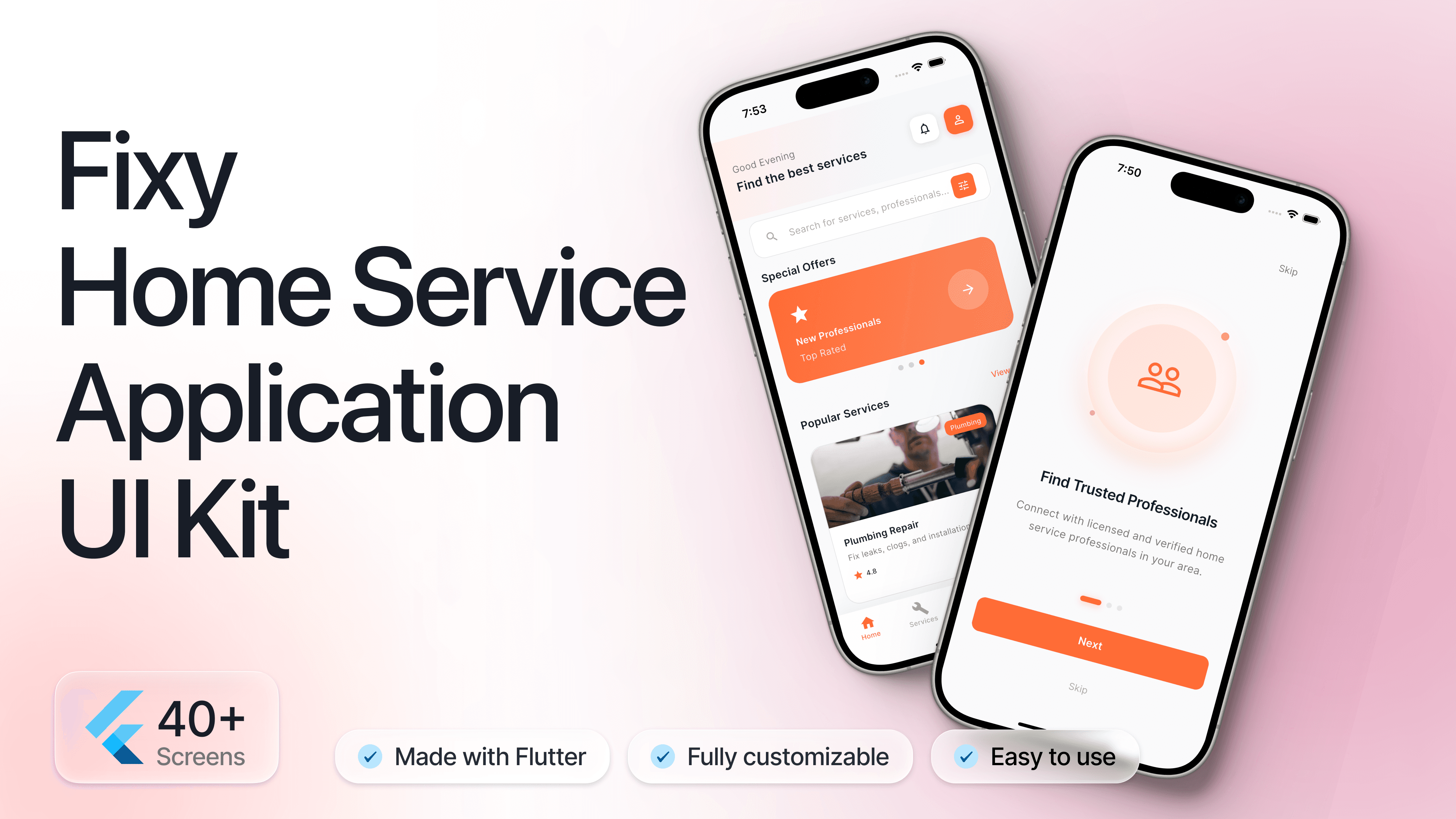 Fixy: Flutter Home Service Application UI Kit