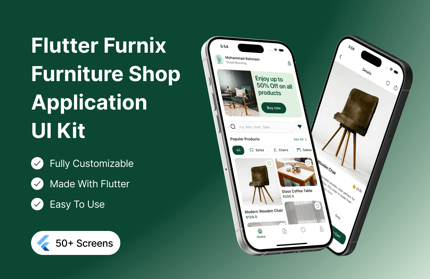 Furnix: Flutter Furniture Store Application UI Kit