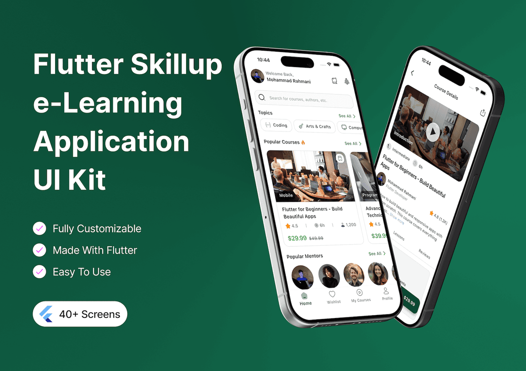 12+ Premium Flutter UI Kits | Ready-to-Use Mobile App Templates