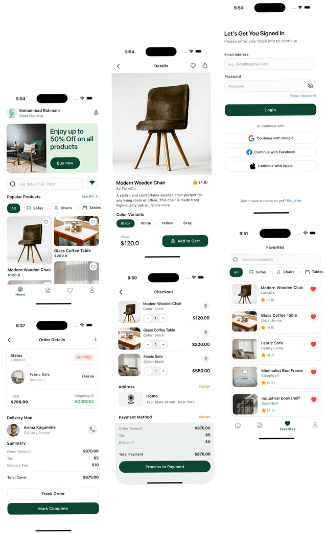 Furnix: Flutter Furniture Store UI Kit | Modern E-Commerce Template