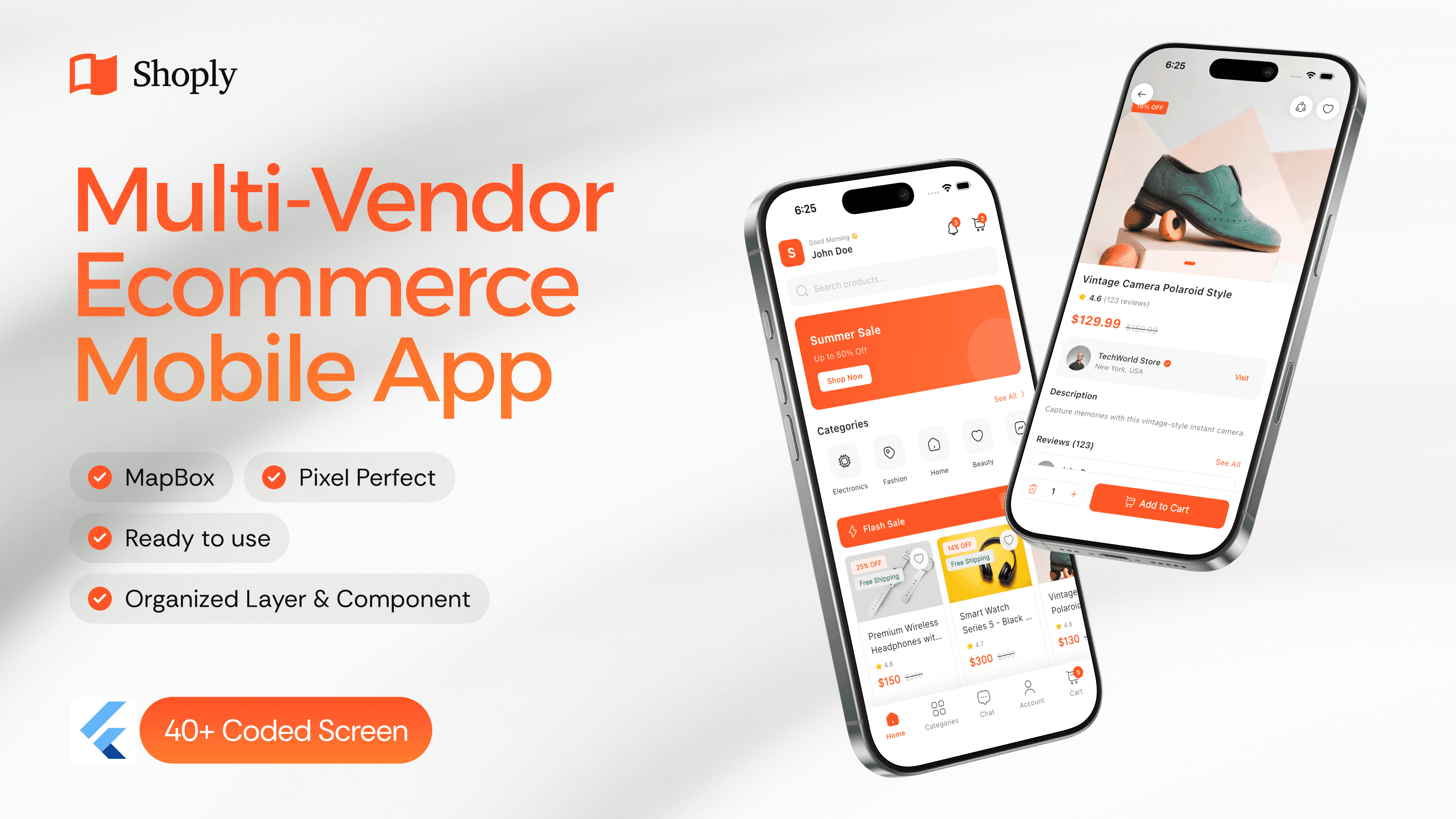 Shoply: Flutter E-Commerce UI Kit | 35+ Screens with Mapbox Integration