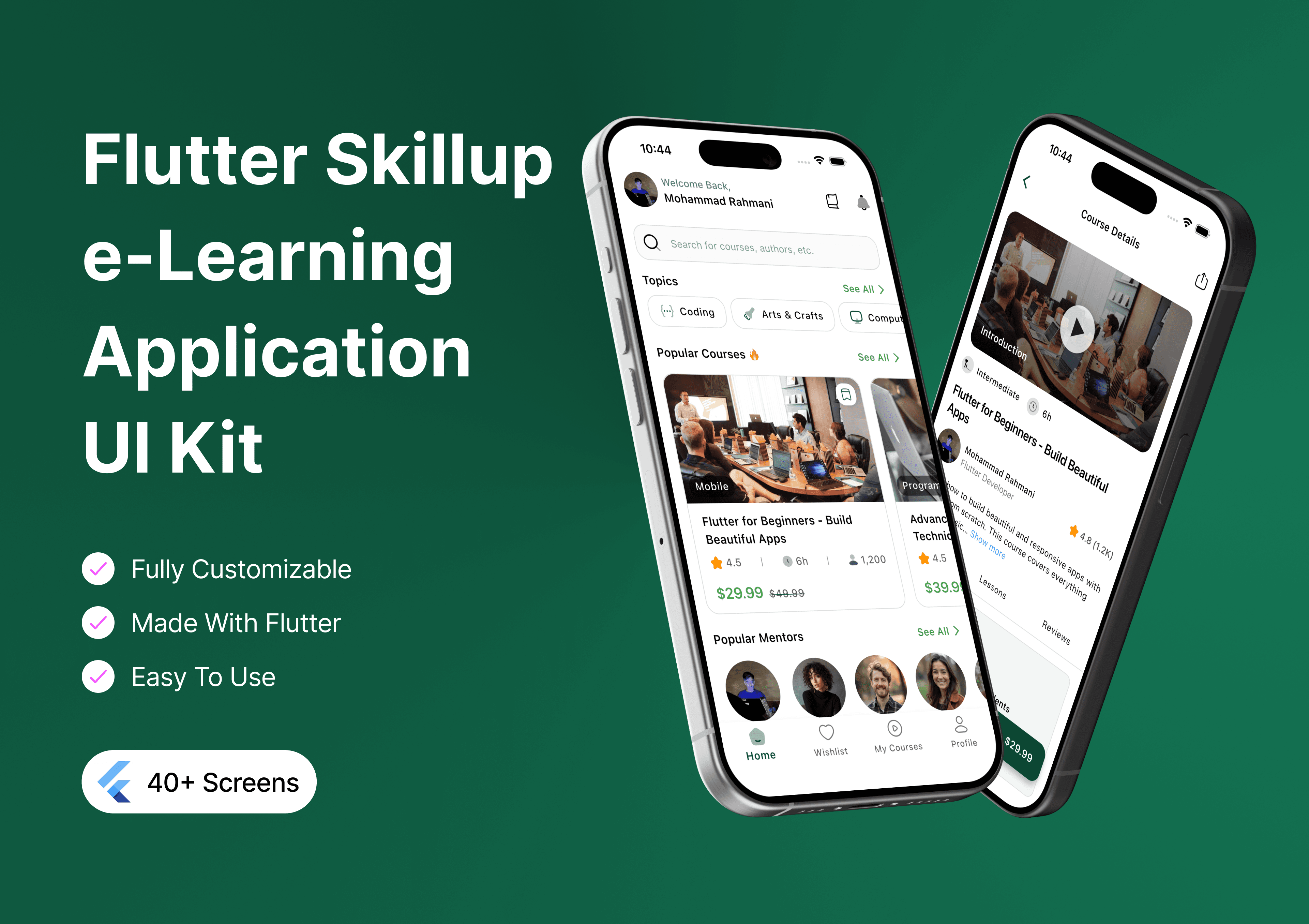 SkillUp: Flutter E-Learning UI Kit | Educational Platform & Course Management Template