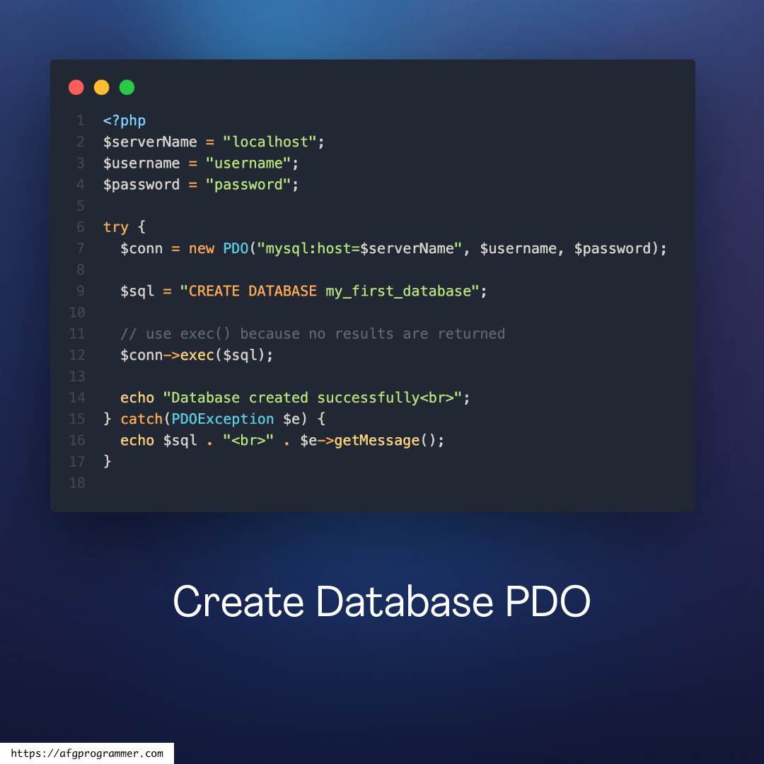 create-database-with-pdo-afgprogrammer